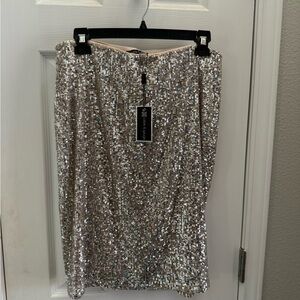 Champagne Sequin Skirt NWT